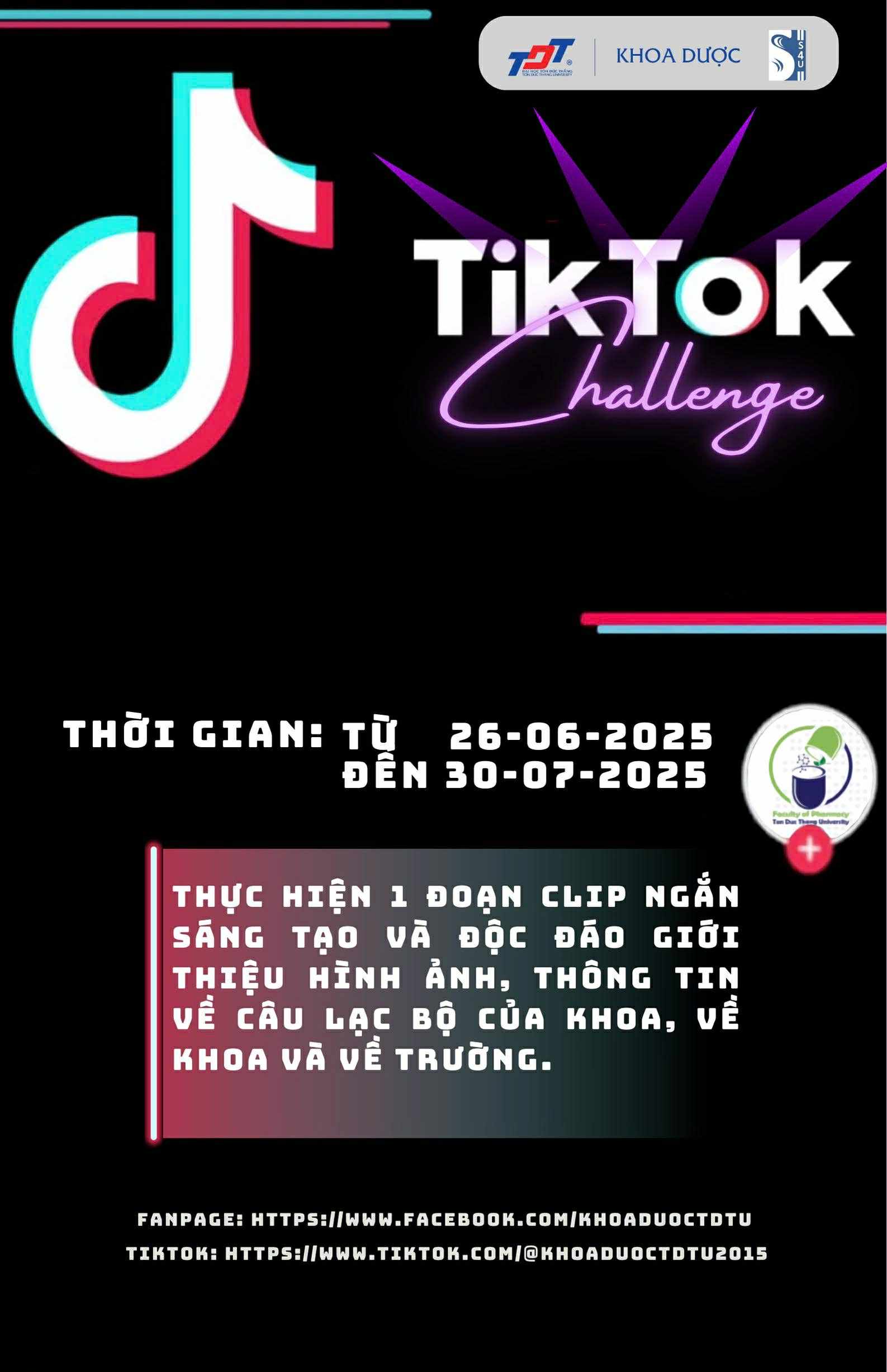 Cuộc thi “𝐏𝐇𝐀𝐑𝐌𝐀𝐂𝐘 𝐓𝐈𝐊𝐓𝐎𝐊 𝐂𝐇𝐀𝐋𝐋𝐄𝐍𝐆𝐄 𝟐𝟎𝟐𝟓”