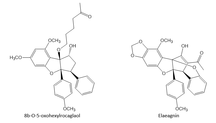 8b-O-5-oxohexylrocaglaol và Elaeagnin